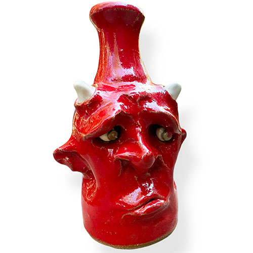 Tim Whitten 5.5" Red Devil Face Jug DP5170 SOLD